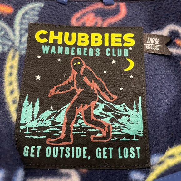 Chubbies Neon Lights Palm Tree Flamingo Unisex Fleece Pullover Jacket Large - Picture 14 of 14